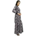 thumbnail image 4 of Bimba Women's Rayon Printed Maxi Winter Jilbab Dress, 4 of 6