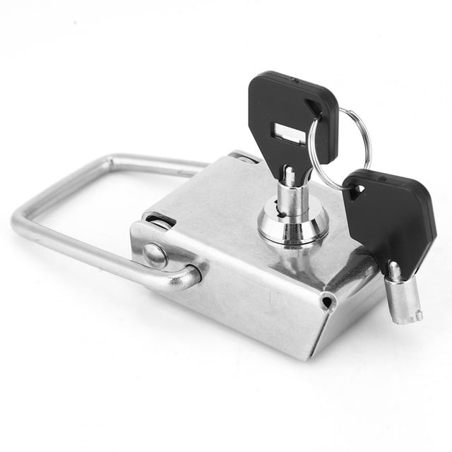 Caja de seguridad con cerradura de acero inoxidable, cierre de hebilla con pestillo de palanca y 2 llaves, 70 mm