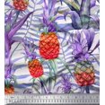 thumbnail image 1 of Soimoi Georgette Viscose Fabric Leaves & Pine Fruits Print Fabric by The Yard 42 Inch Wide, 1 of 3