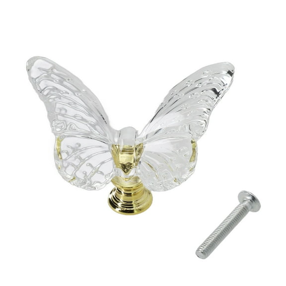 Butterfly Dresser Pulls, Clear Drawer Knobs Cabinet Knobs Bathroom Door Knobs Cabinet Handle Knobs for Dresser Accessories