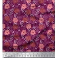 thumbnail image 1 of Soimoi Silk Fabric Leaves & Floral Artistic Printed Craft Fabric by The Yard 42 Inch Wide, 1 of 3