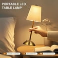 thumbnail image 2 of LOFTER-Pro Cordless Table Lamp Mini ,3 Color Temperature Dimmable Table Lamp,Gold Rechargeable Table Lamp Fabric,Aesthetic Small kitchen Lamp for Dining Room, 2 of 7