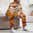 thumbnail image 6 of Halloween Costumes Mens Pajamas Set, Halloween Sunset Bat Halloween Pajamas Button Down Long Sleeve Loungewear Halloween Sleepwear Pjs sets for Men, 6 of 7