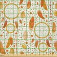 thumbnail image 2 of Ambesonne Tribal Fabric by the Yard Microfiber, Autumn Theme Dreamcatcher, 10 Yards, Orange White, 2 of 2