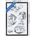 thumbnail image 3 of Sonic the Hedgehog (1991): Classic - Pencil Sketch Collage Wall Poster, 22.375" x 34" Framed, 3 of 5