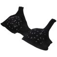 thumbnail image 4 of Support Bra Front Clasp Bra Women Seniors Black Nylon Comfortable Wear 1Set, 4 of 5
