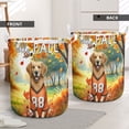thumbnail image 2 of Hello Fall Golden Retriever Football Welcome Autumn with Leaves Pumpkins Foldable Laundry Basket Goldens Dog Lover Gifts Idea Organizer Storage with Handles - 00012, 2 of 5