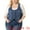 Blue, variant on Unique Bargains Women's Plus Size Denim Jackets Sleeveless Button Crop Waistcoat Vests 1X Blue