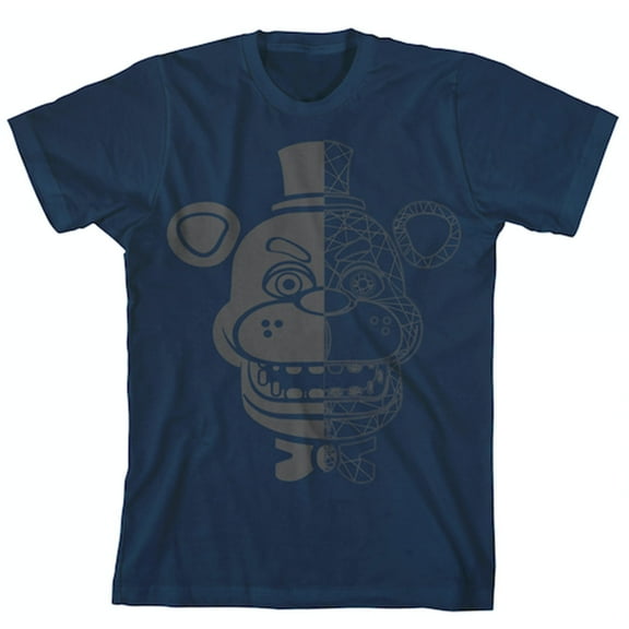 Five Nights at Freddy's Freddy Fazbear Foil Boy's Navy T-shirt-S