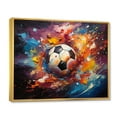 thumbnail image 2 of Designart "Kaleidoscopic Soccer Ball II" Sports Floater Framed Wall Art Print, 2 of 7