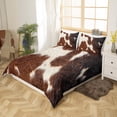 thumbnail image 3 of Milk Cow Print Comforter Cover,Black Brown Highland Cow Cowhide Duvet Cover,Rustic Farmhouse Animals Skin Western Bedding Set,Bull Cattle Wildlife Twin Bed Set, 3 of 5