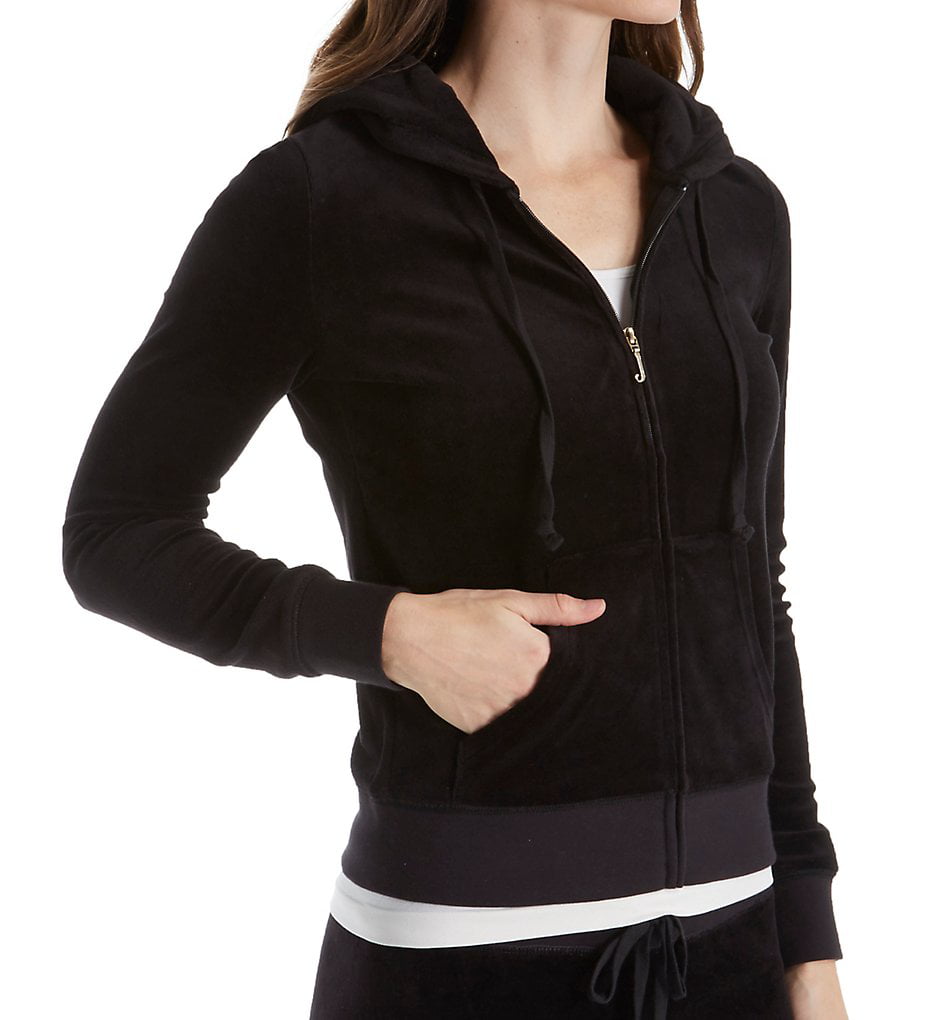 Details about   Juicy Couture Grey Terry Hooded Zip Up Jacket 