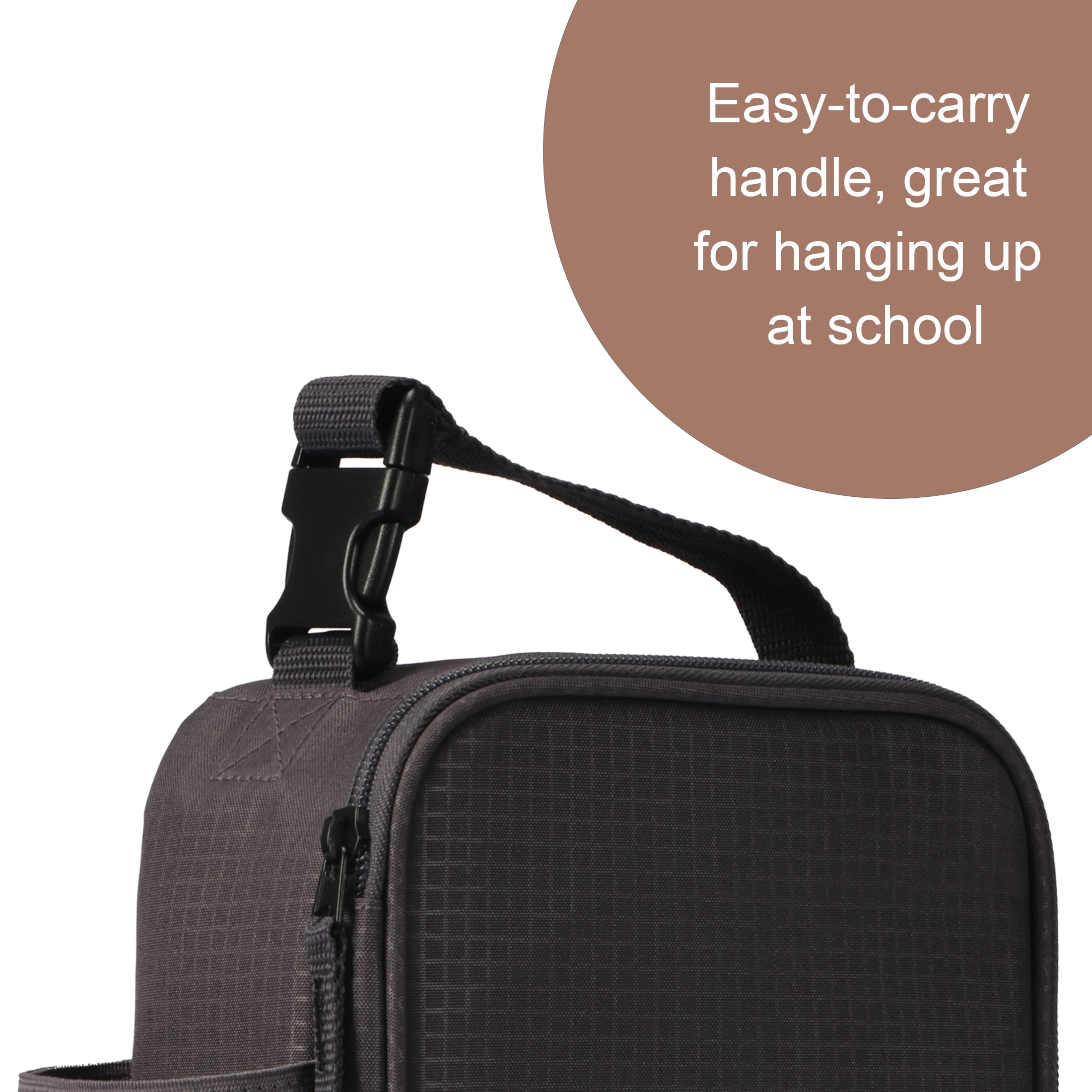 Your Zone Reusable Insulated Lunch Bag, Gray