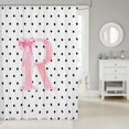 thumbnail image 2 of Manfei Chic Bow Knot Shower Curtain 72Wx78L,Personalized Initial R Bath Curtain, 2 of 5