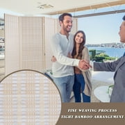 FDW Bamboo 4 Panel Room Divider Folding Privacy Screen,For Home/Office/Restaurant,72 Tall,Black