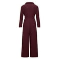 thumbnail image 5 of Lilgiuy Jumpsuits For Women Sleeveless Pocket Solid Color Loose Straight Pants Fashion Romper Pants Wine 8(L) Winter Clothes for 2022, 5 of 5