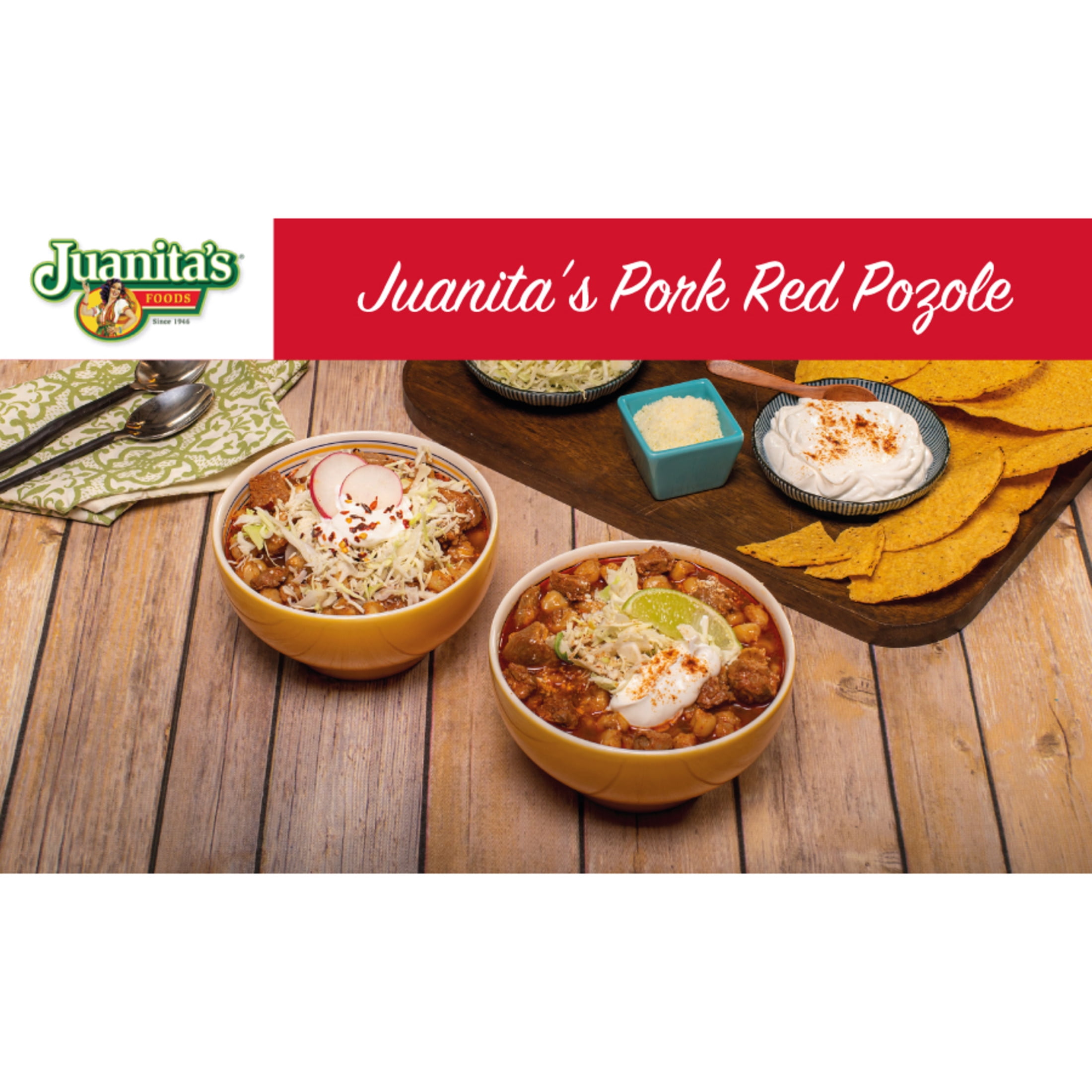 Juanita’s Foods Ready to Serve Pork Pozole with Red Chile Soup, 25 oz Can