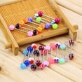 thumbnail image 4 of Ayyufe Pack Of 20 Mixed Color Tongue Rings Assorted Surgical Steel Piercing Barbells Bars, 4 of 5