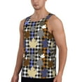 thumbnail image 2 of Rateoe maple leaves Houndstooth Pattern Sleeveless Gym Shirt Muscle Tee Breathable Workout Shirt Slim-Fit Tank Quick Dry Fit Muscle Tank Top Bodybuilding Sleeveless T Shirt-3X-Large, 2 of 7