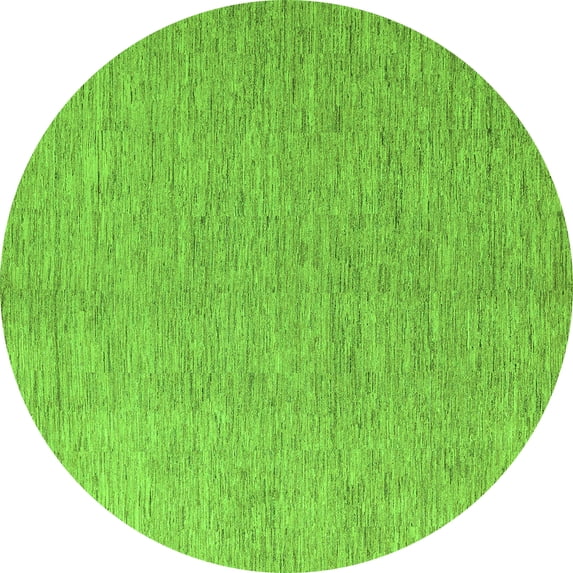Ahgly Company Indoor Round Solid Green Modern Area Rugs, 7' Round