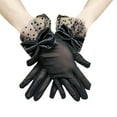 thumbnail image 2 of UJNDER Elegant Women Lace Gloves for Parties and Weddings With Bow Design Short Evening Accessories for Sun Black, 2 of 4