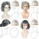 thumbnail image 2 of Pelucas de anciana para Halloween, anciana con cabello corto y rizado, abuelo y abuela disfrazados, tocados, 2 of 6