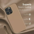 thumbnail image 5 of [5 in 1] for iPhone 13 Pro Silicone Case, [2 Pack Screen Protector] [Anti-Scratch Microfiber Lining] [Screen and Camera Protection] Shockproof Protective Phone Case for 13 Pro, Light Brown, 5 of 5