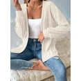 thumbnail image 6 of Womens Cardigan Sweater Long Sleeve Lightweights Open Front Curved Hem Ribbed Knit Cardigan Coat Apricot XXL, 6 of 9