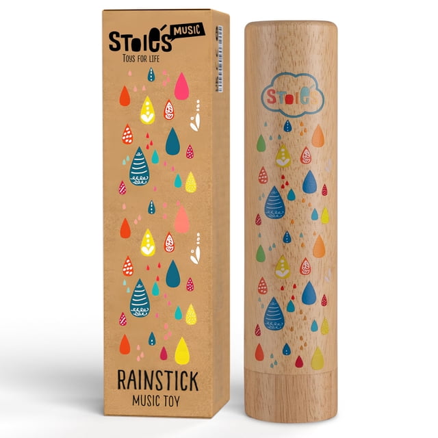 Instrumento Rain Stick Stoie's de madera para niños, 20 cm, 1 paquete