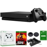 Microsoft Xbox One X 1TB Console, Black (CYV-00001) + Red Dead Redemption 2 For Xbox One + Xbox Live 3 Month Gold Membership + Xbox Wireless Controller + 3-in-1 Vertical Stand Charging Station + More