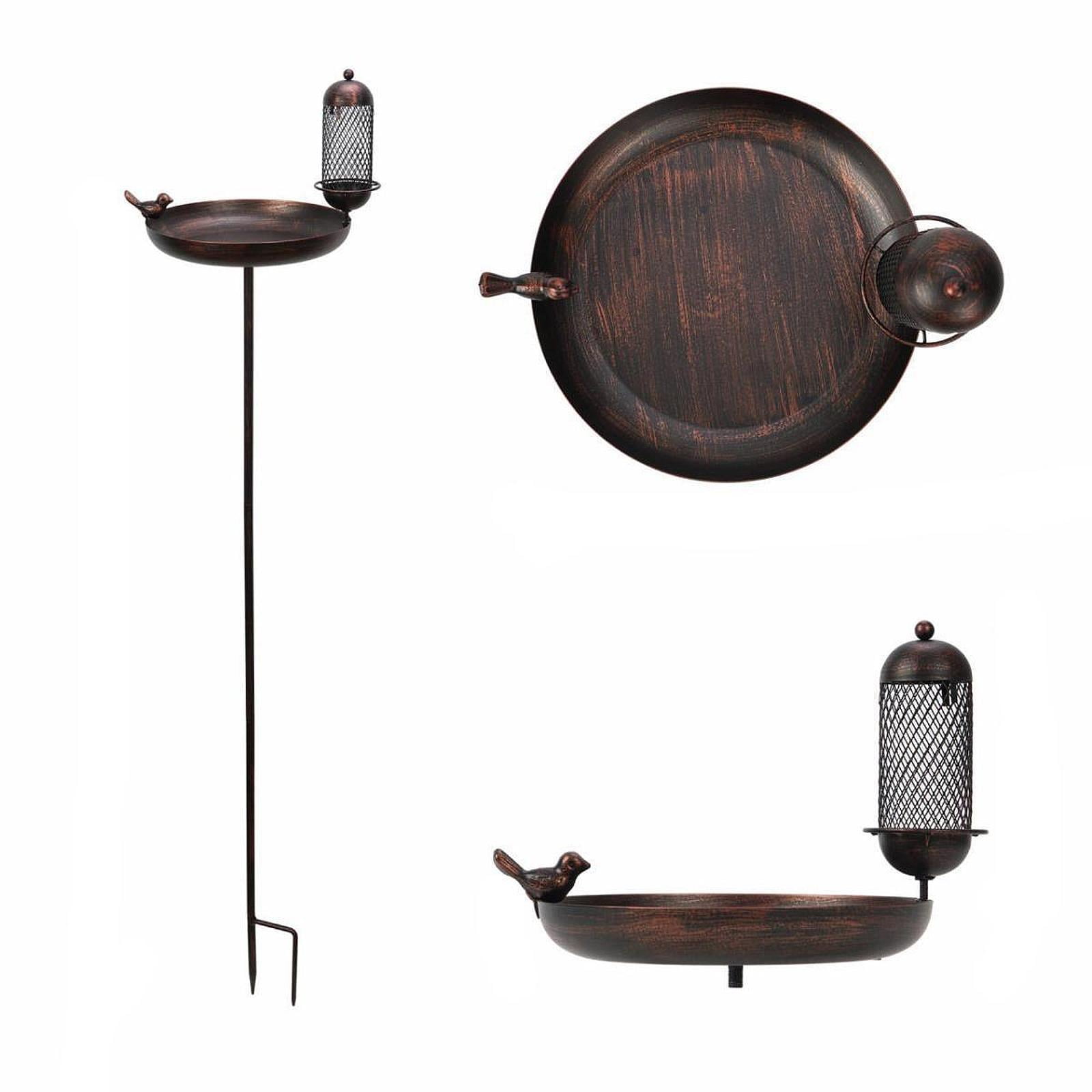 simhoa Bird Bath Birdfeeder Metal Ornament Spa with Pile Decoration Water Bowl Bird Bath Bird Feeders for Lawn Outdoors in The Back Terrace