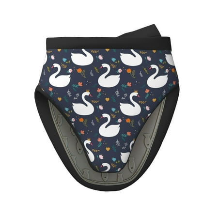 

Pofeuu Swan And Flowers1 Print Thickened Mini Silicone Oven Mitts Heat Resistant Rubber Oven Mitt Gloves Finger Pinch Grips Pot Holder Silicone Potholder