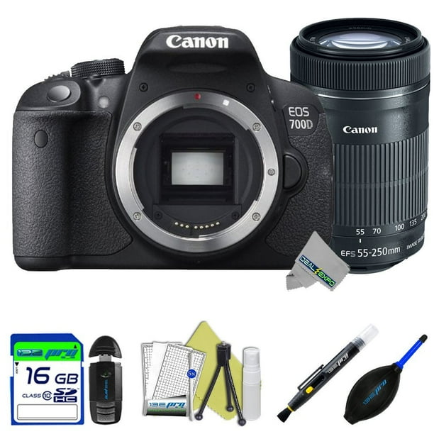 canon eos 700d 18mp digital slr camera body canon ef s 55 250mm f 4 5 6 is stm lens expo accessories kit