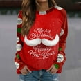 thumbnail image 4 of XHJUN Oversized Sweatshirt for Women Trendy Christmas Xmas Tree Letter Pattern Lightweight Crew Neck Pullover Tops Casual Long Sleeve Top Classic Cute Comfy Clothes Red M, 4 of 5