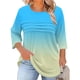thumbnail image 1 of Neewe Womens Plus Size Tops 3/4 Sleeve Shirts Crewneck Pleated Blouses Dressy Casual Fashion Tunic Top (1X-5X), 1 of 5