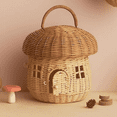 thumbnail image 5 of TENEBRALUX Handmade Wicker Mushroom-Shaped Storage Basket for Outdoor, Kids, Decor, Photography Props, 5 of 9