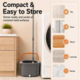 thumbnail image 6 of Square Spin Mop and Bucket Set, Clean & Dirty Water Separation, Hands-Free Self-Wringing, 6 Machine Washable Microfiber Pads for Multi-Floor Compatible, 6 of 8