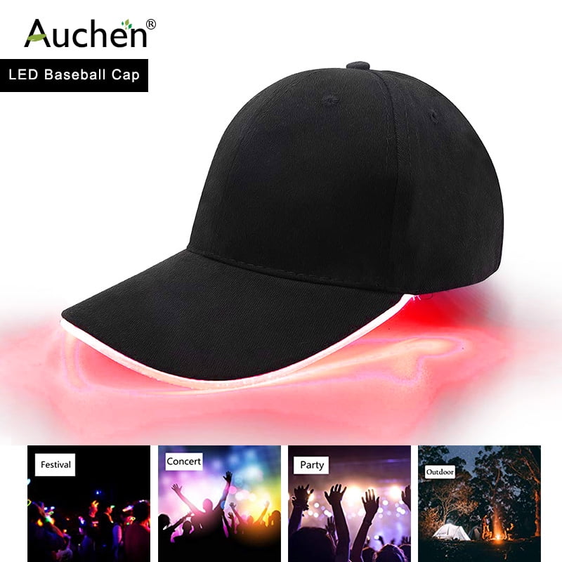 baseball cap with led lights in brim