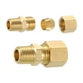 thumbnail image 1 of 2Pack Brass Pipe Fitting, 1/4" OD x 1/8" NPT Male Brass Compression Tube Fitting, Brass Compression Union Connector, Brass Straight Coupling Adapter Fitting Fit 1/4" Pipe, 1 of 6