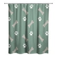thumbnail image 2 of Creative Products Bones And Paws Sage 71 x 74 Shower Curtain, 2 of 2