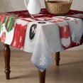 thumbnail image 4 of Red Plaid Snowman Christmas Table Cloth Waterproof Tablecloths, Winter Snowflake Xmas Gifts Tablecloth Dining Table Cover for Kitchen Party Tabletop Outdoor, Square Tablecloth 54x54 Inch, 4 of 9