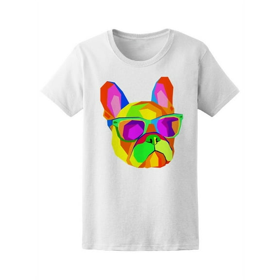 Pop Art Color French Bulldog Dog T-Shirt Women -Image by Shutterstock, Female Small