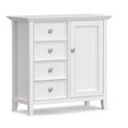 thumbnail image 2 of Simpli Home Amherst 37 inch Wide Solid Wood Transitional Medium Storage Cabinet in White, 2 of 10
