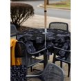 thumbnail image 5 of Outdoor Tablecloth with Umbrella Hole for Patio/Picnic/Party/Camping, Farmhouse Country Waterproof Table Cloth Square Cover Washable, Vintage Black French Garden Horse Swan (60"x 60"), 5 of 8