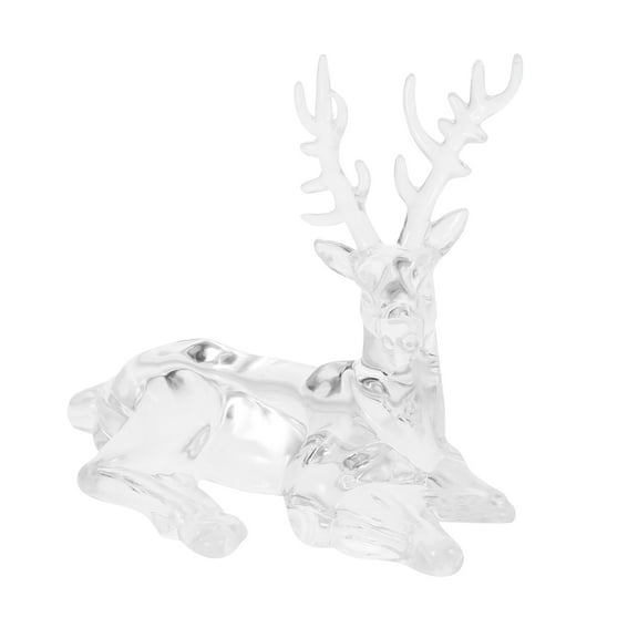Masteelf Clear Deer Figurines For Tabletop Centerpiece Cute Reindeer Statues Lifelike Elk Decorations For Christmas Holiday Festive Decor