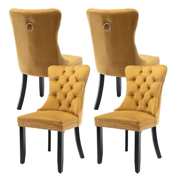Bocarali Modern Upholstered Dining Chairs Set of 4, Velvet Kitchen Dining Room Chairs with Nailhead Trim for for Living Room, Bedroom