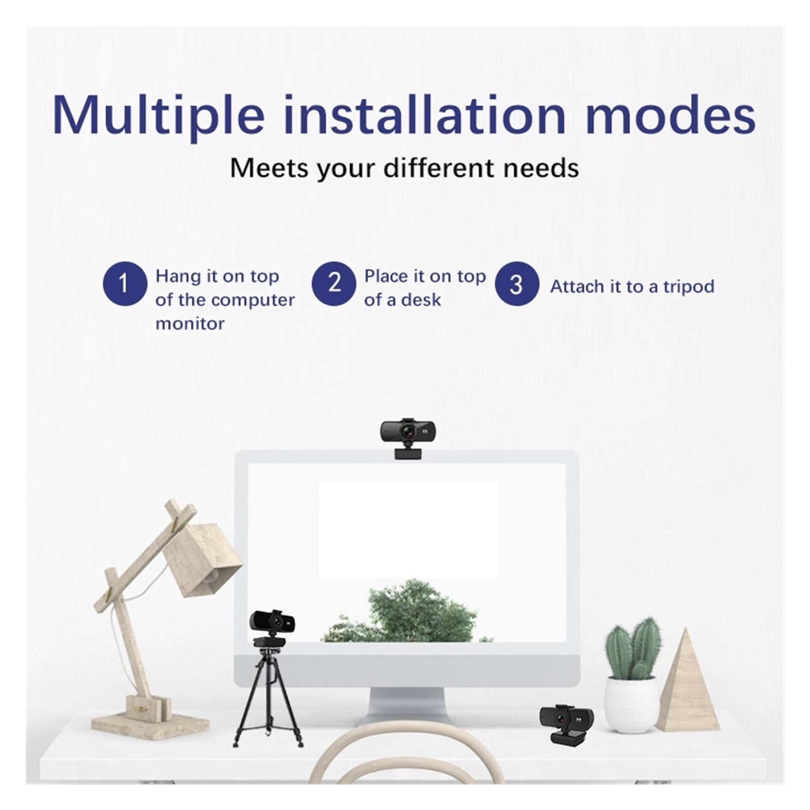 Webcam 2K Full HD 1080P Web Camera Autofocus With Microphone USB Web Cam For PC Computer Laptop Desktop Webcamera For Conferencing, Live Streaming, Recording ,Full Clarity