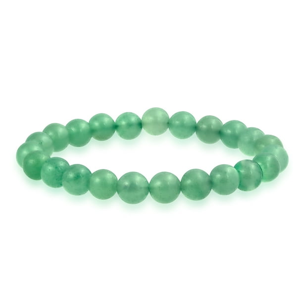 Semi Précieuse Aventurine Verte Perle Ronde Boule 8MM Empilage Bracelet Extensible pour les Femmes Hommes Adolescent Brin Unisexe