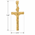 thumbnail image 4 of 10k Rose Gold Crucifix Pendant Jesus Cross Necklace (1.66") LARGE (16 Inches), 4 of 5
