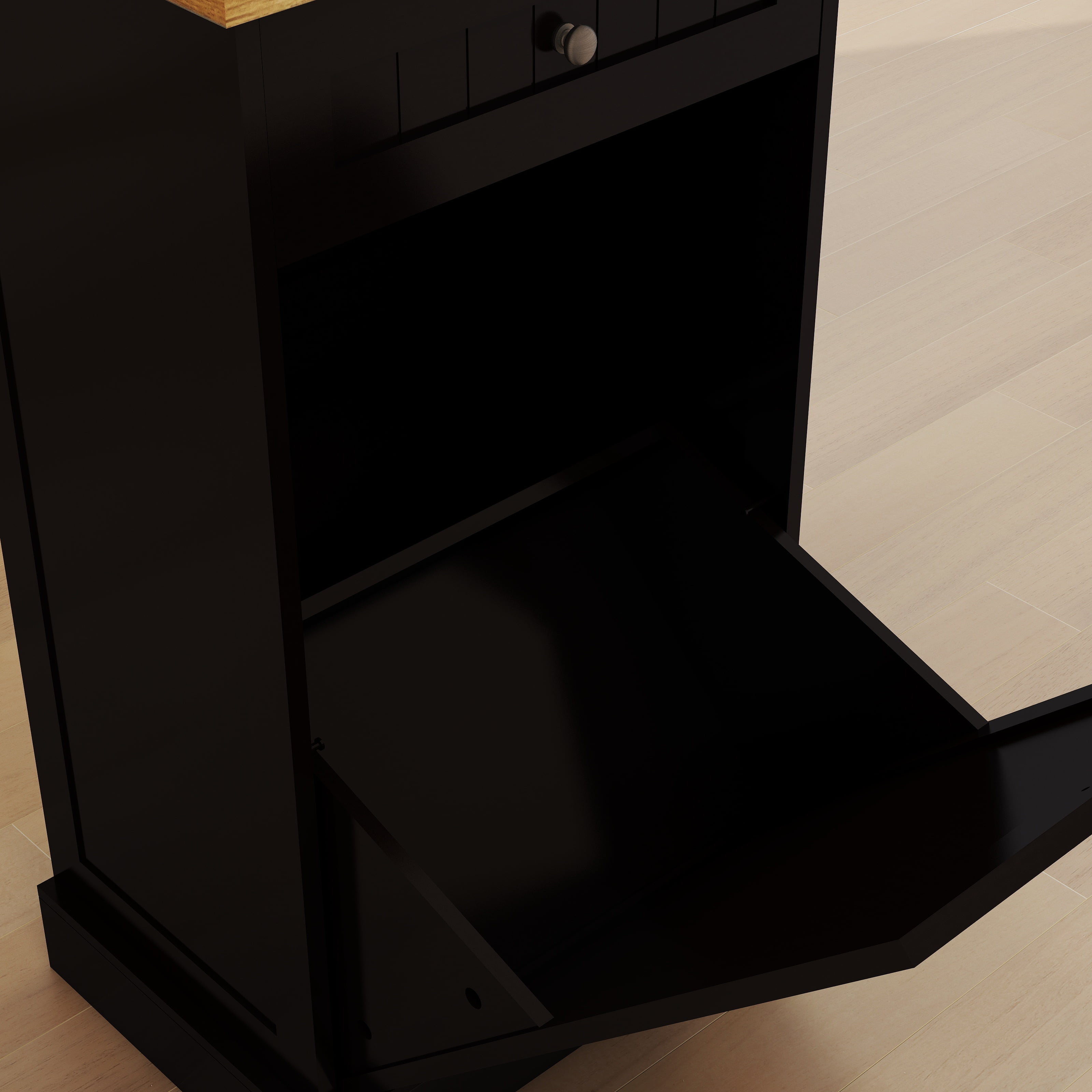 Aukfa Tilt Out Trash Cabinet,10 Gallons Freestanding Kitchen Trash Bin Cabinet,Black